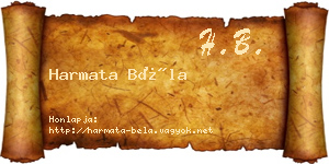 Harmata Béla névjegykártya