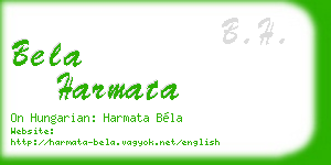 bela harmata business card